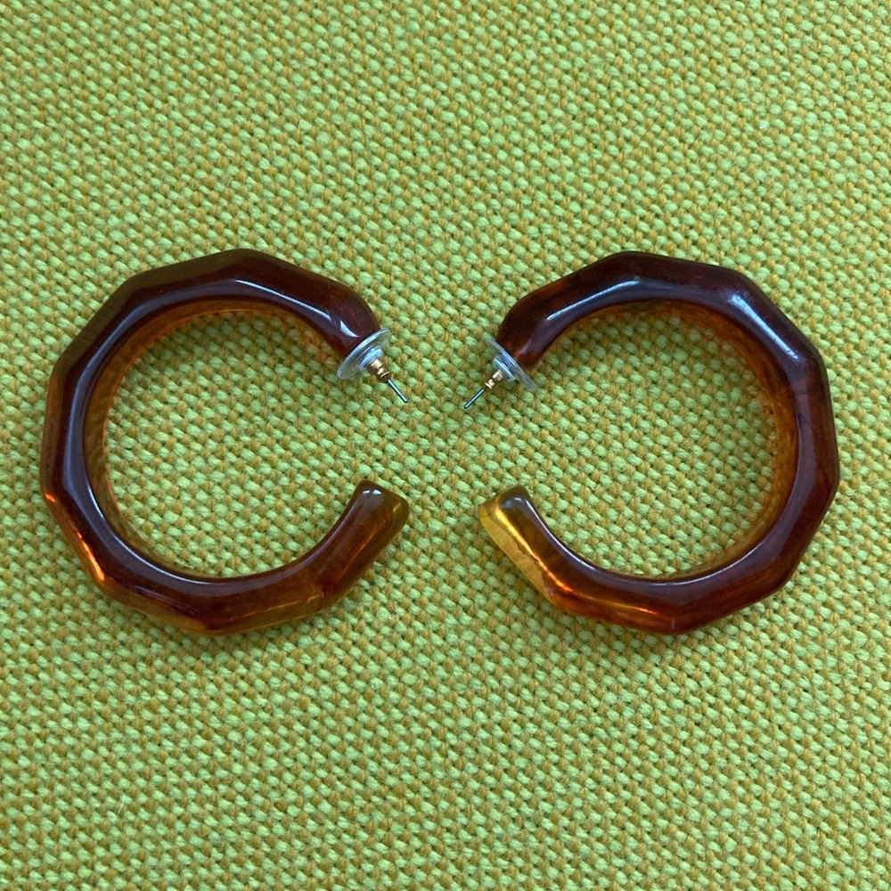 Free People Resin Amber Hoop Earrings